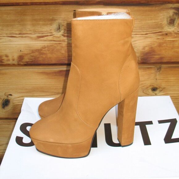 NWT Schutz Tan Platform Booties Boots - Picture 2 of 7
